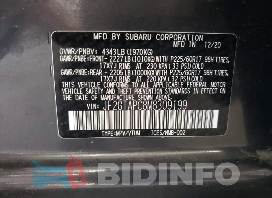JF2GTAPC8M8309199 Photo# 12