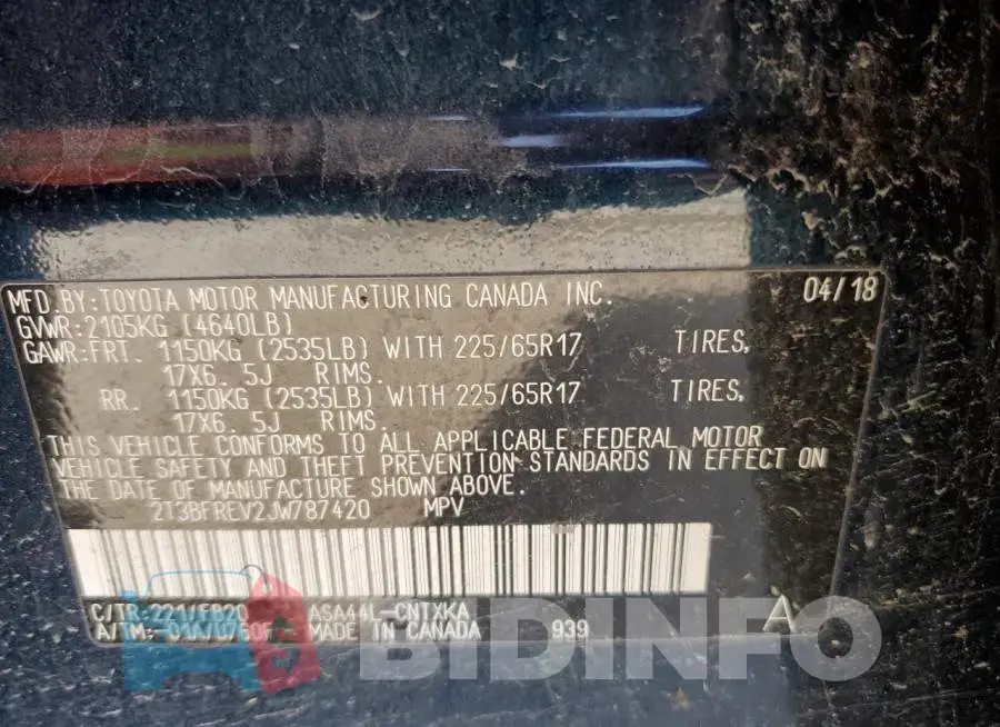 2T3BFREV2JW787420 Photo# 13