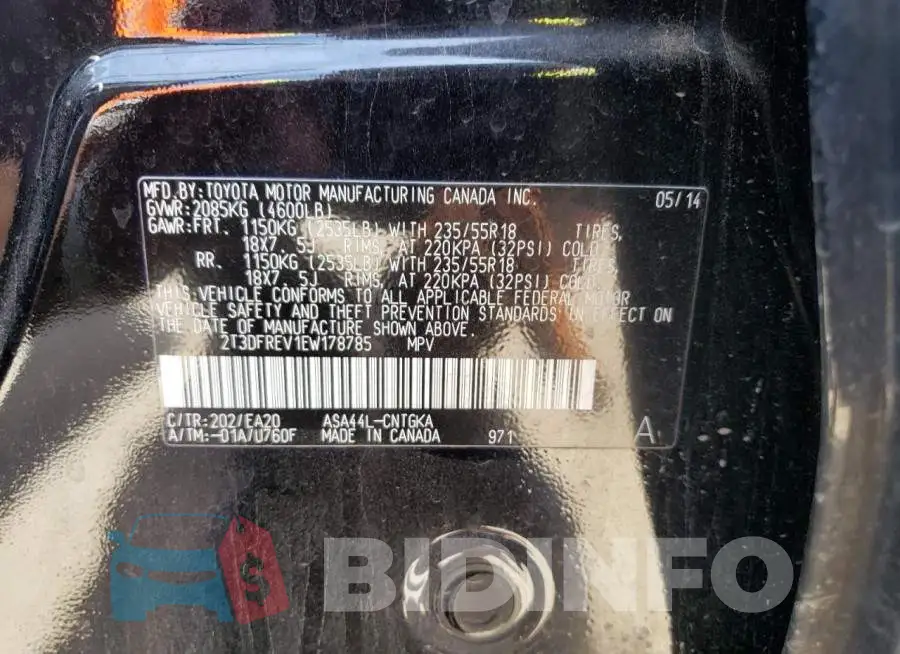 2T3DFREV1EW178785 Photo# 12