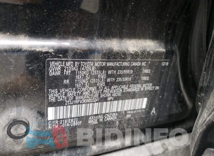 2T3J1RFV3KW003241 Photo# 12