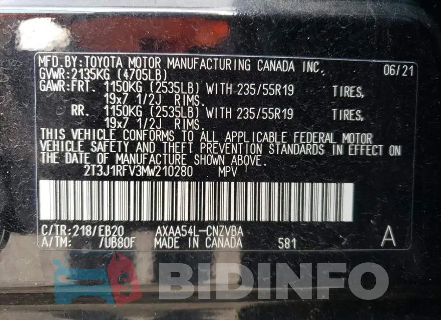 2T3J1RFV3MW210280 Photo# 13