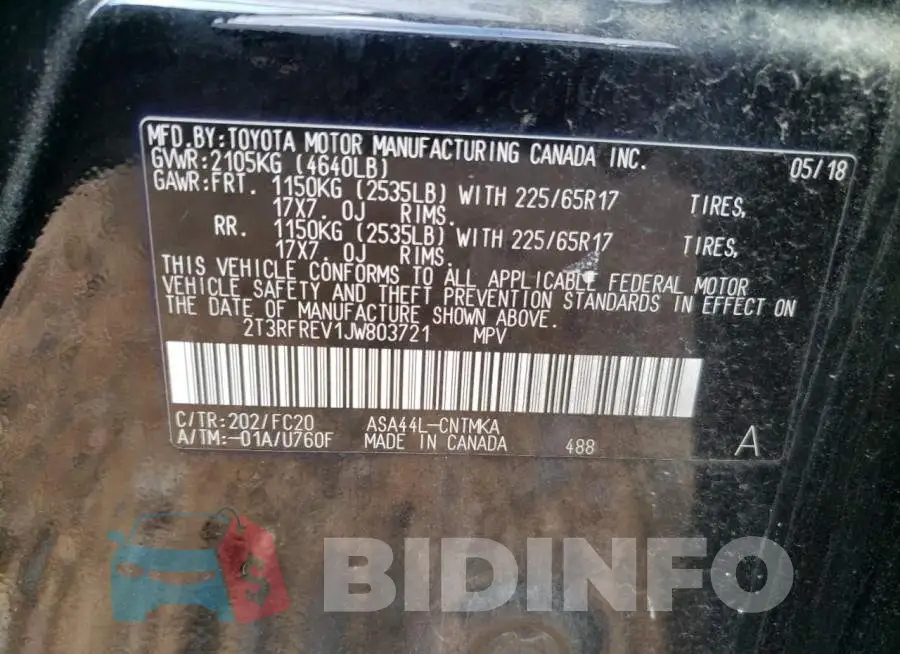 2T3RFREV1JW803721 Photo# 13