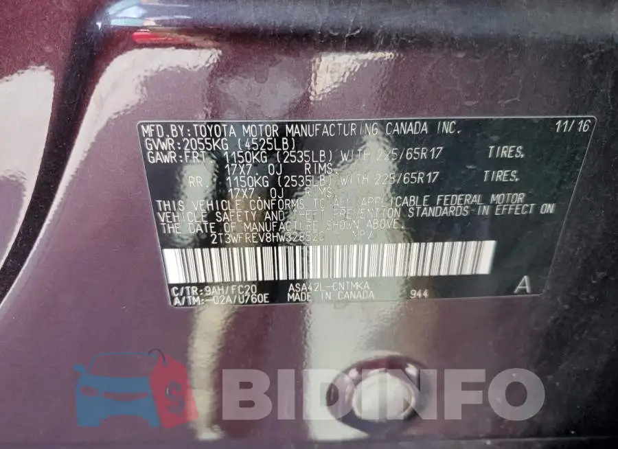 2T3WFREV8HW328520 Photo# 14