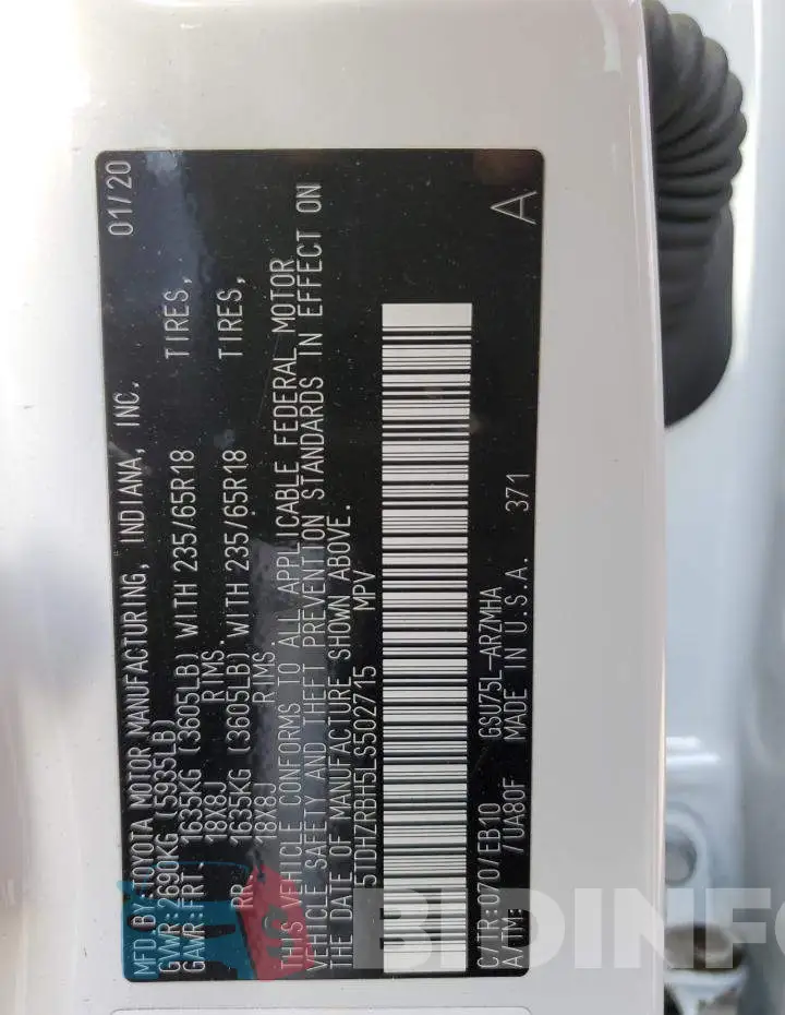 5TDHZRBH5LS502715 Photo# 12