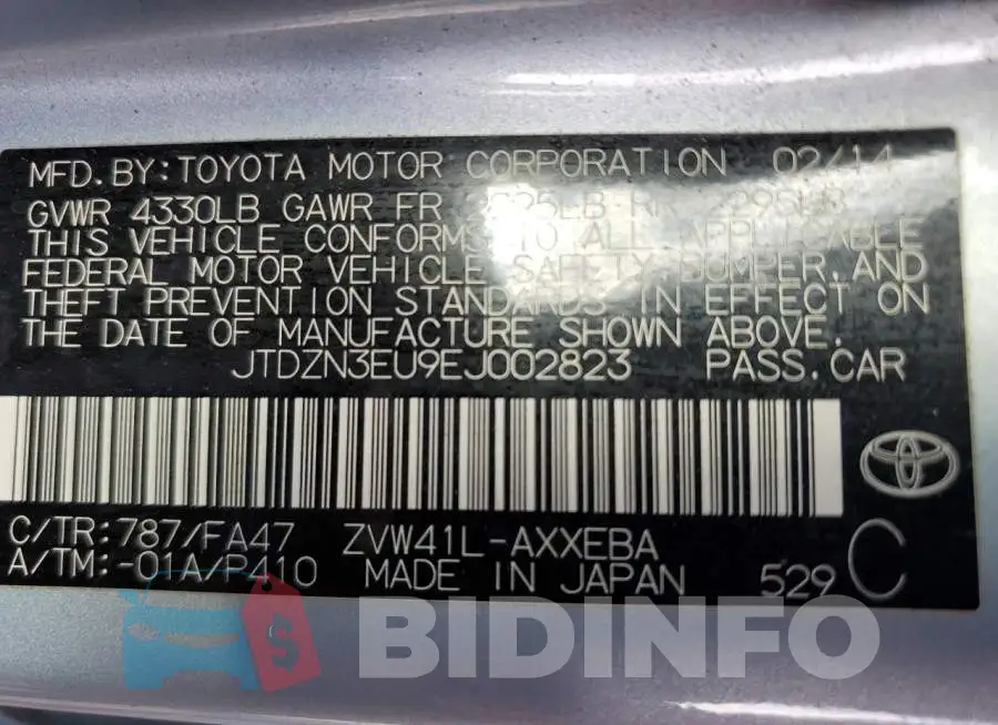 JTDZN3EU9EJ002823 Photo# 12