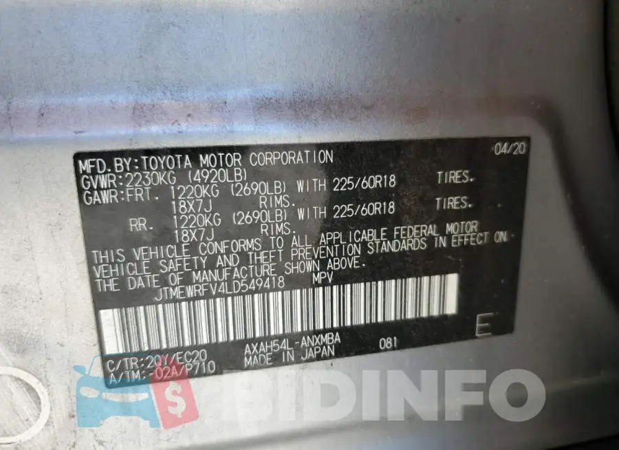 JTMEWRFV4LD549418 Photo# 12