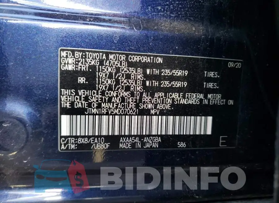 JTMN1RFV5MD070621 Photo# 13