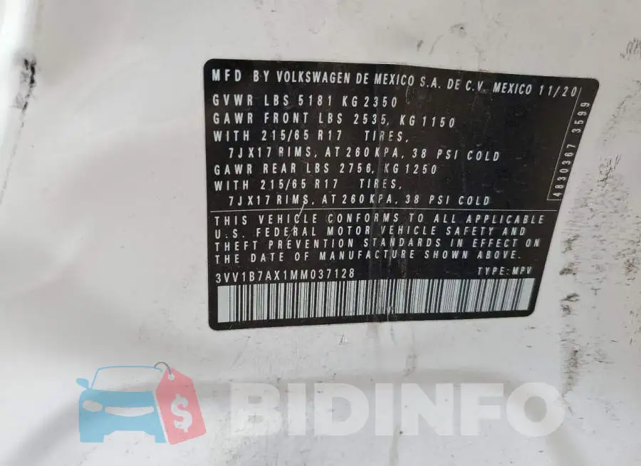 3VV1B7AX1MM037128 Photo# 12