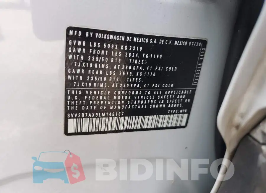 3VV2B7AX9LM148187 Photo# 12