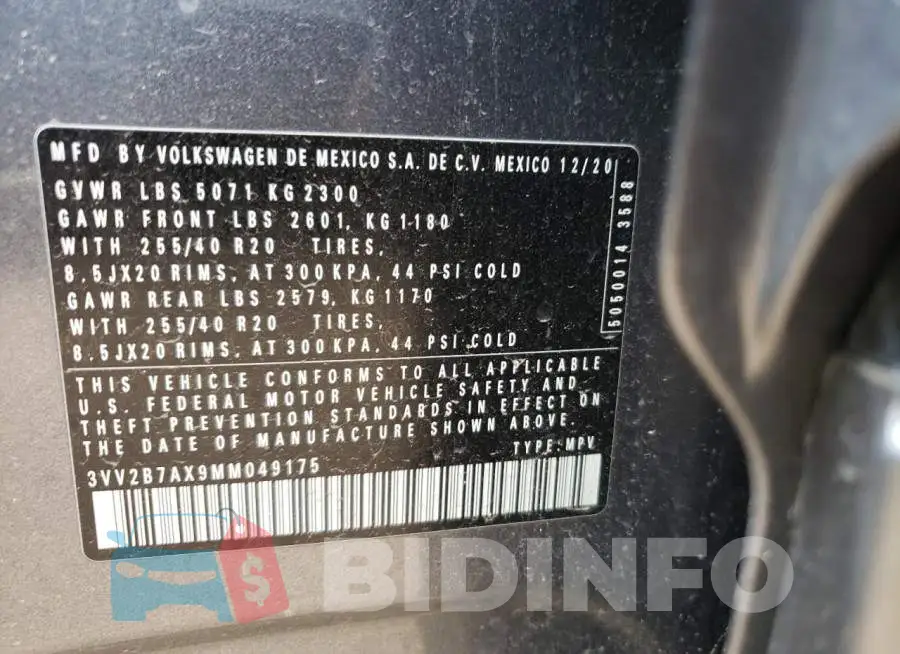 3VV2B7AX9MM049175 Photo# 13