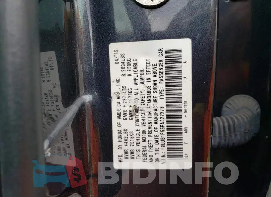 19UUB1F55FA022276 Photo# 12