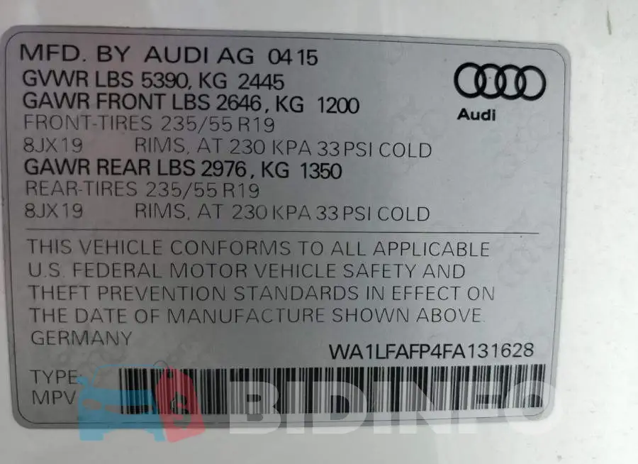 WA1LFAFP4FA131628 Photo# 13