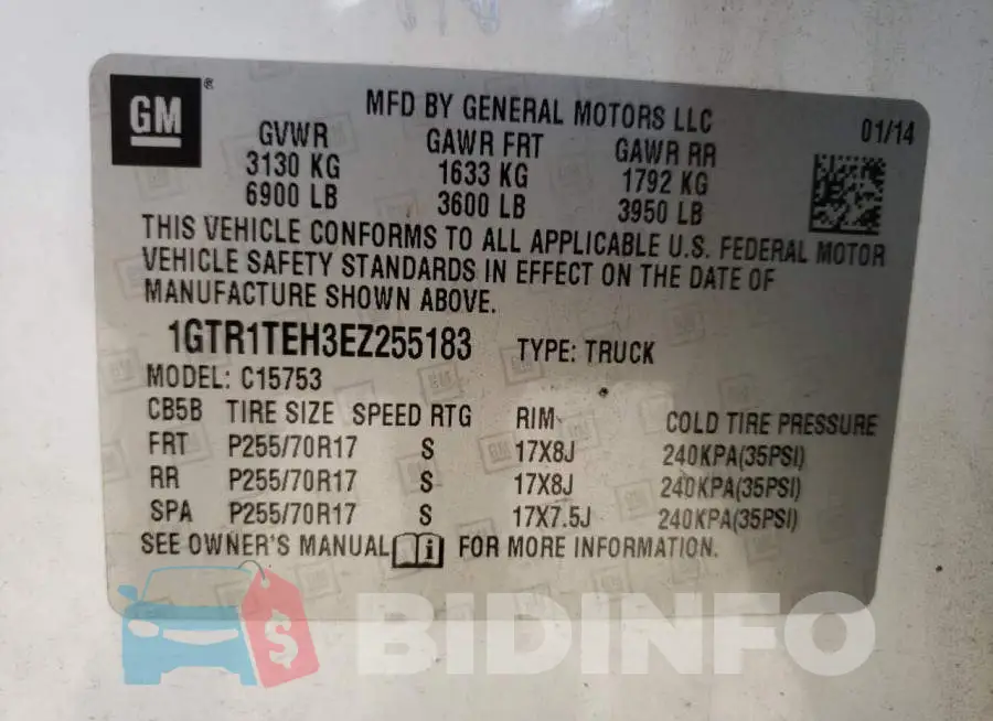 1GTR1TEH3EZ255183 Photo# 12
