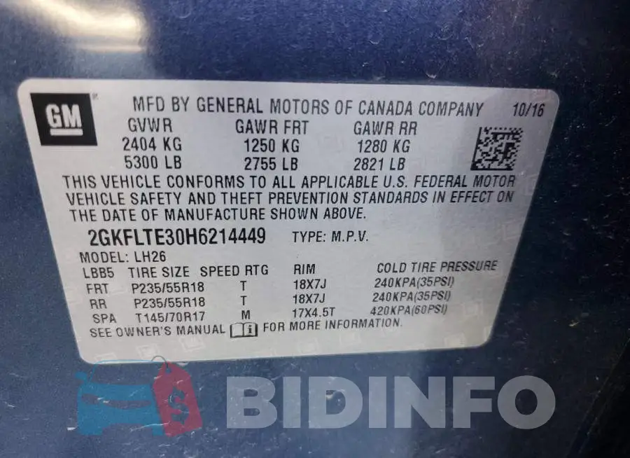 2GKFLTE30H6214449 Photo# 14
