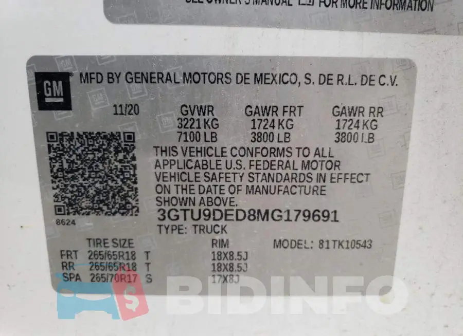 3GTU9DED8MG179691 Photo# 13