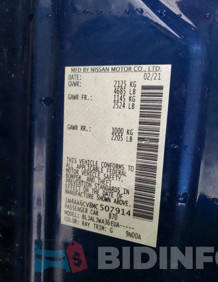 1N4AA6CV8MC507914 Photo# 12