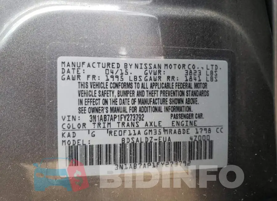 3N1AB7AP1FY273792 Photo# 13