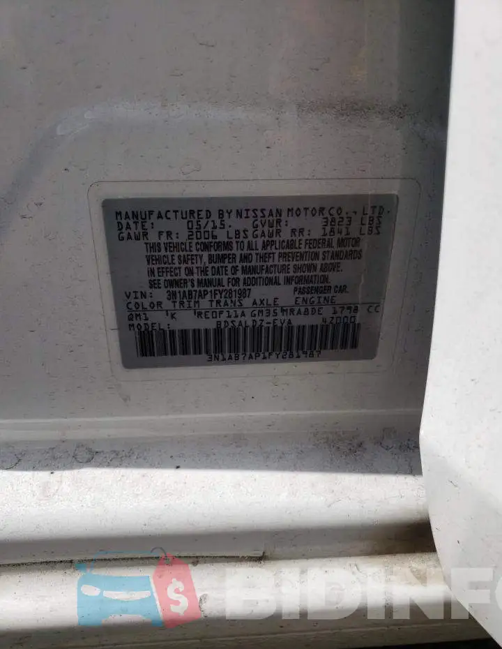 3N1AB7AP1FY281987 Photo# 12