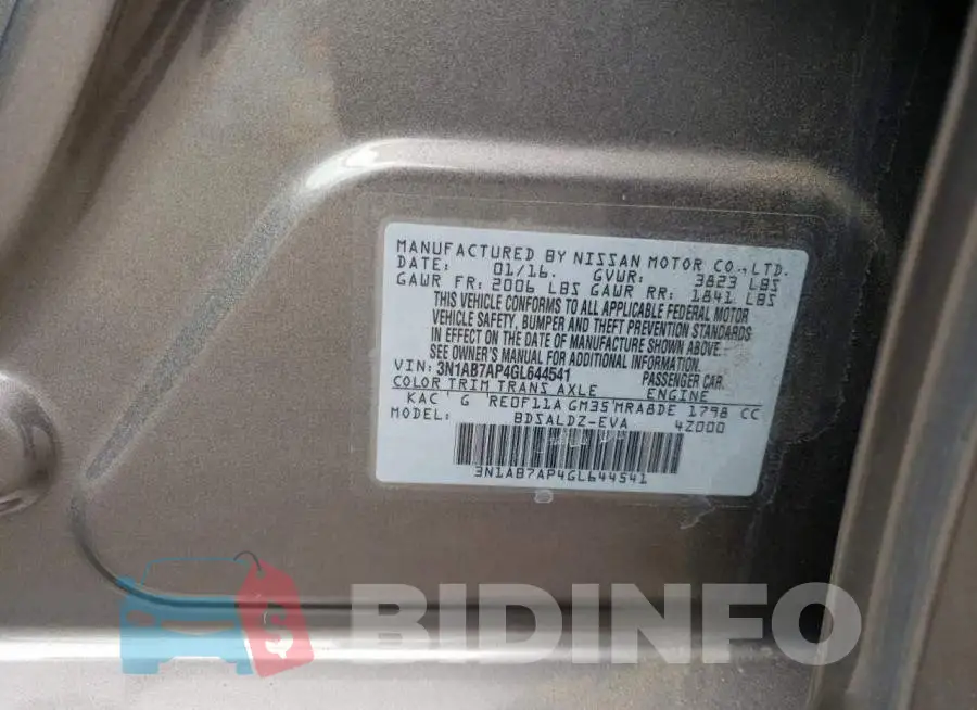 3N1AB7AP4GL644541 Photo# 12