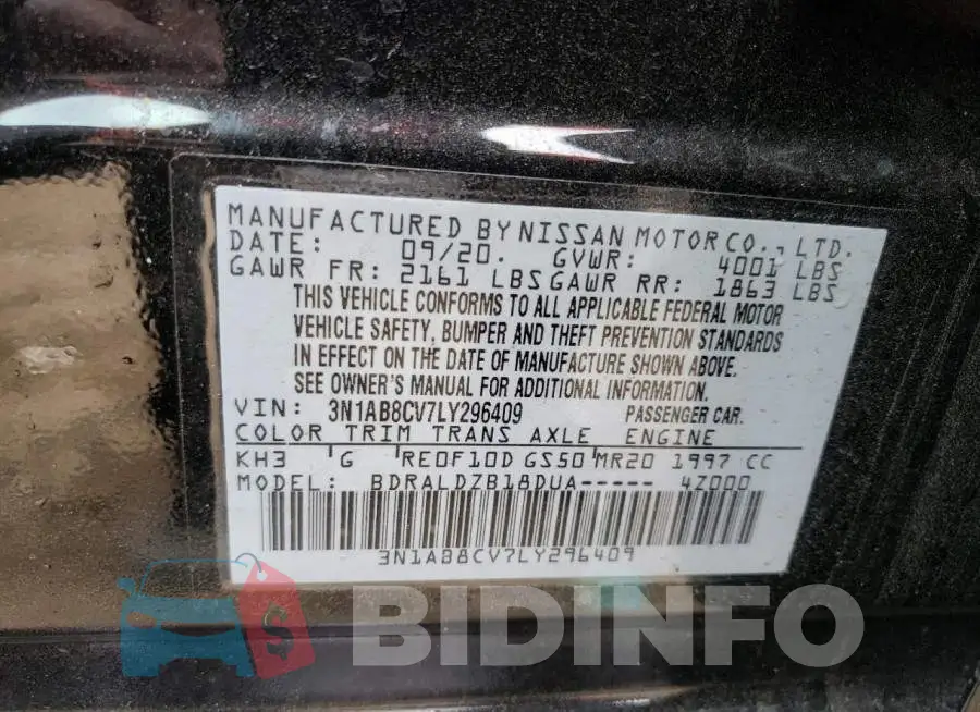 3N1AB8CV7LY296409 Photo# 12