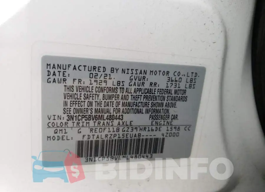 3N1CP5BV6ML480443 Photo# 12