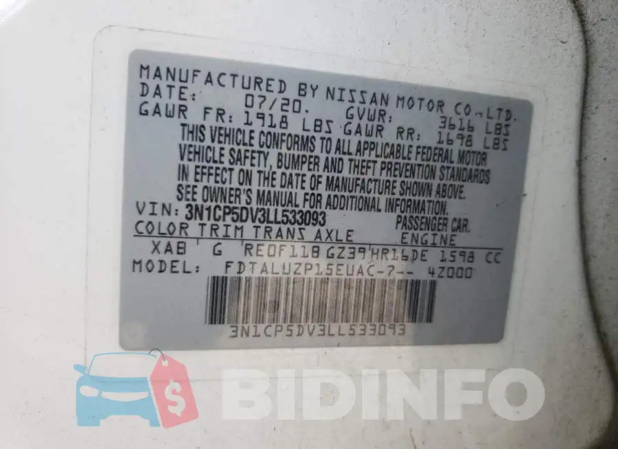 3N1CP5DV3LL533093 Photo# 13