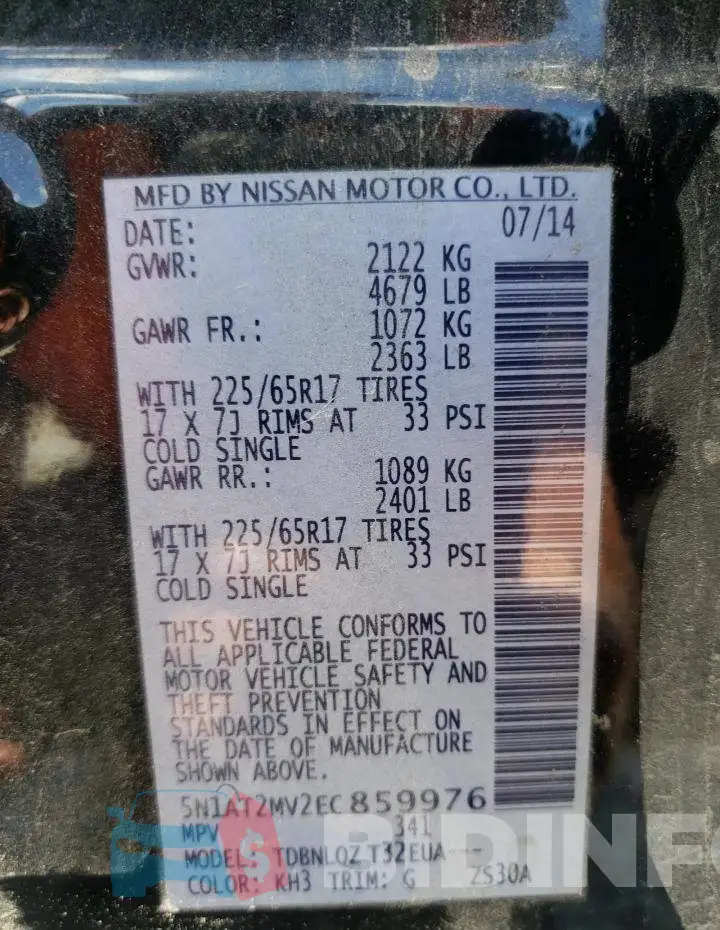 5N1AT2MV2EC859976 Photo# 13