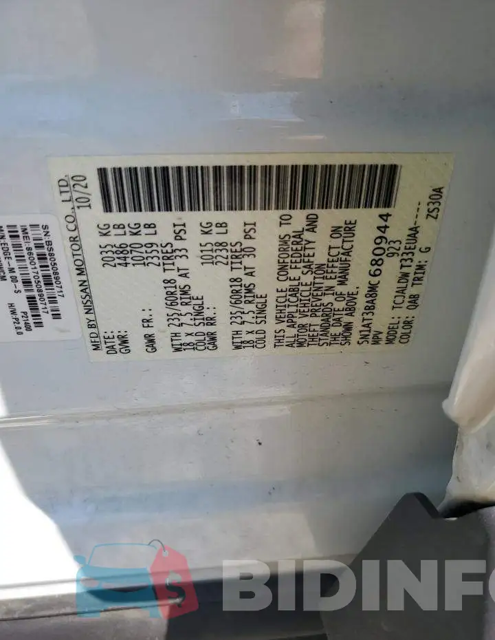 5N1AT3BA8MC680944 Photo# 13