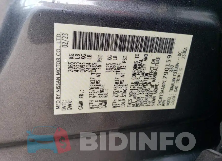 5N1BT3AAXPC790159 Photo# 13