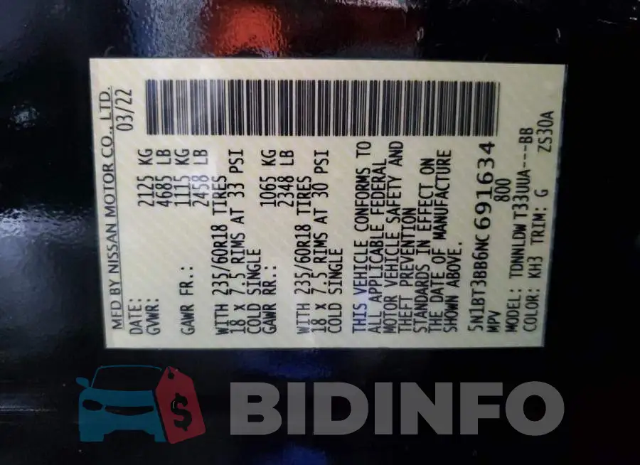 5N1BT3BB6NC691634 Photo# 13