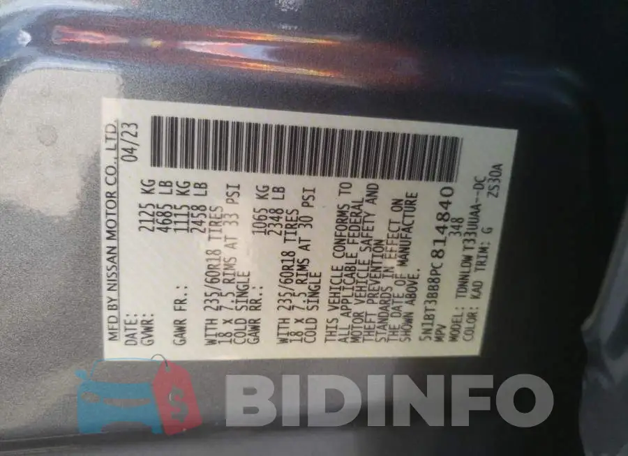 5N1BT3BB8PC814840 Photo# 13