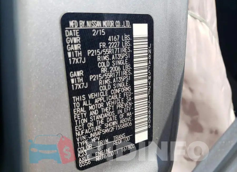 JN8AF5MV2FT558806 Photo# 13