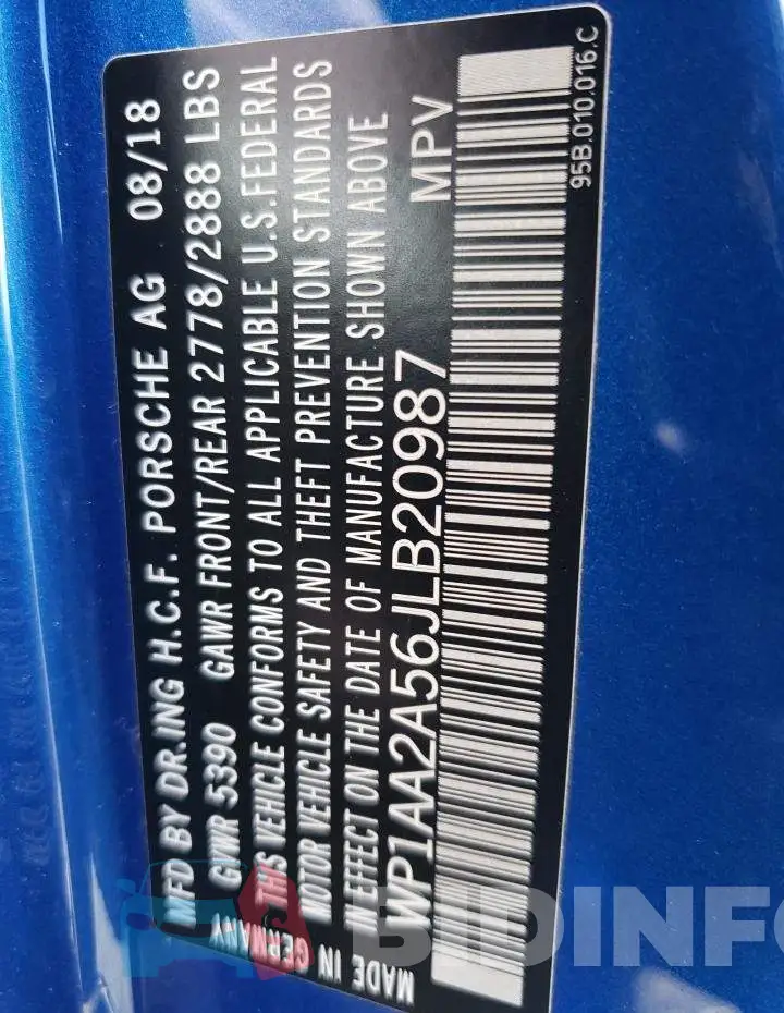 WP1AA2A56JLB20987 Photo# 12