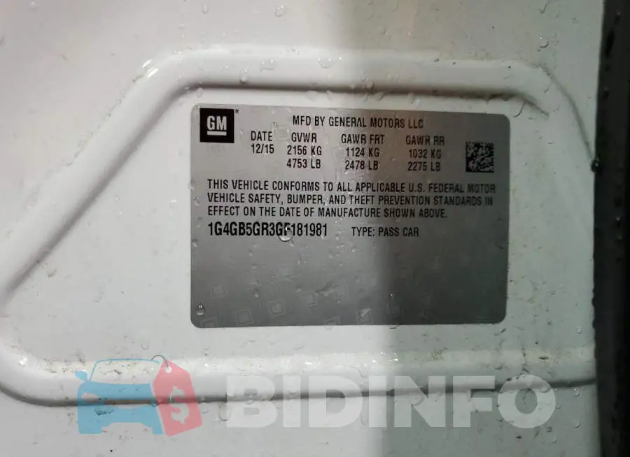 1G4GB5GR3GF181981 Photo# 12