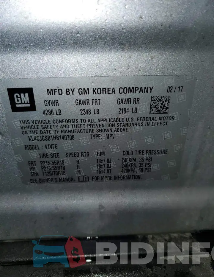 KL4CJCSB1HB140708 Photo# 14