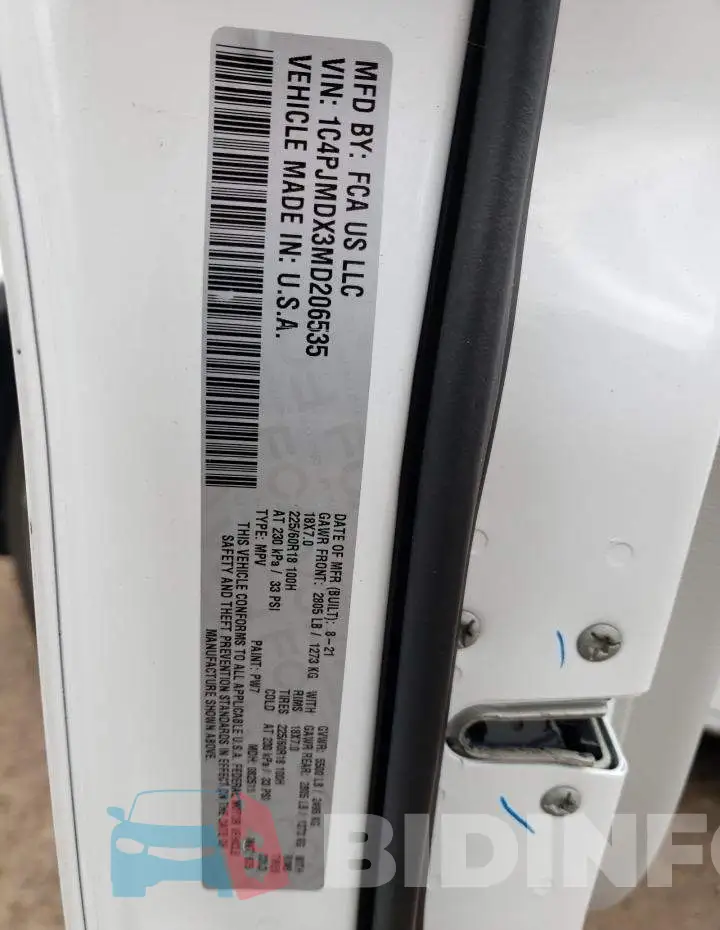 1C4PJMDX3MD206535 Photo# 13