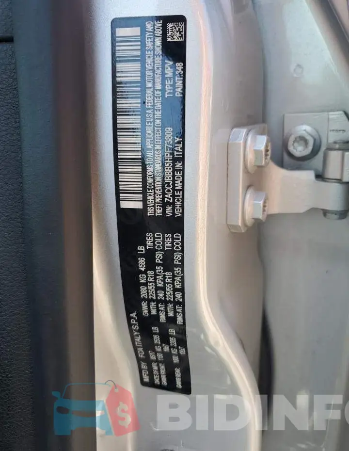 ZACCJBBB5HPF73809 Photo# 12
