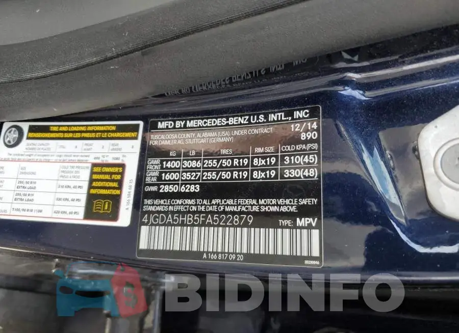 4JGDA5HB5FA522879 Photo# 12