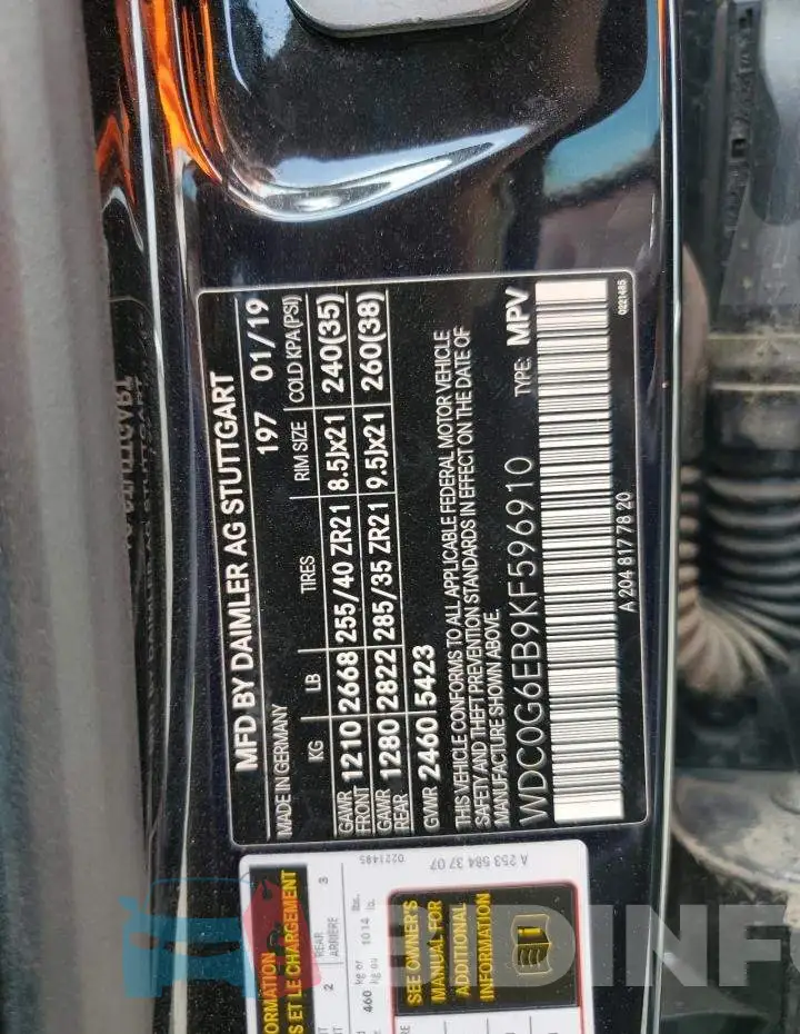 WDC0G6EB9KF596910 Photo# 12