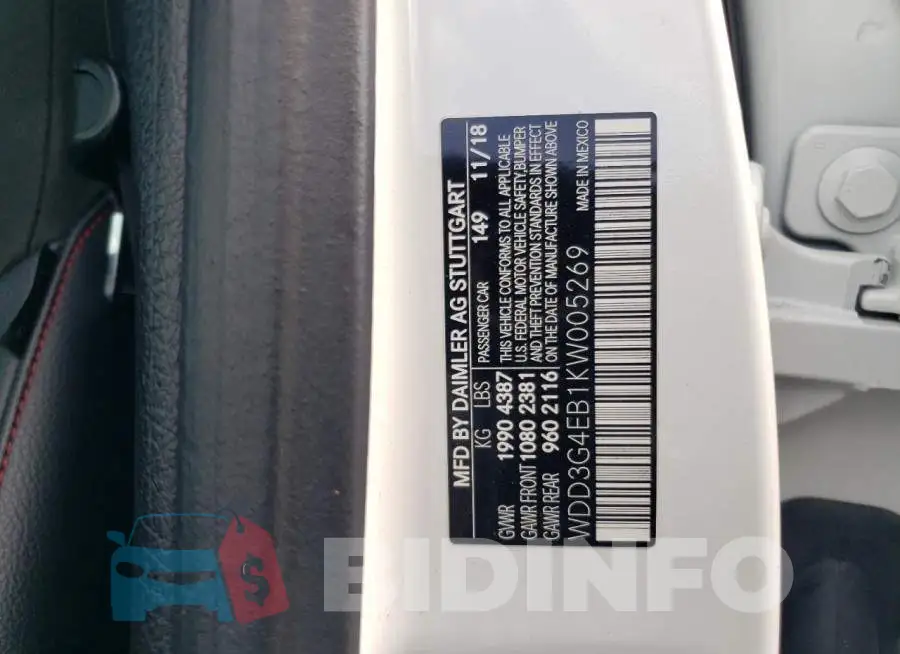 WDD3G4EB1KW005269 Photo# 12