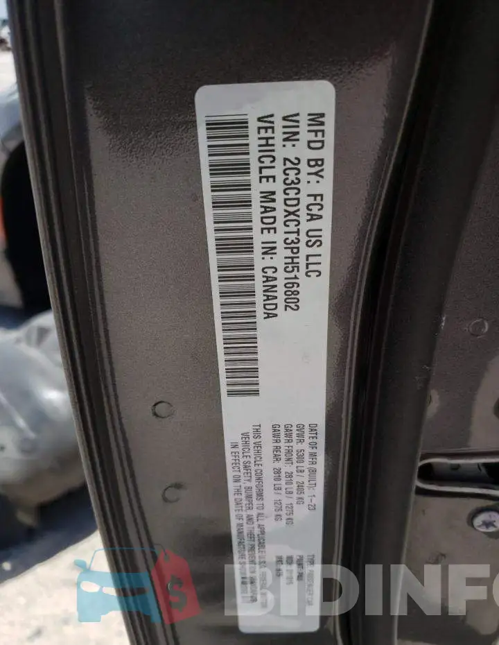 2C3CDXCT3PH516802 Photo# 12