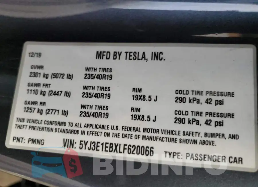5YJ3E1EBXLF620066 Photo# 13
