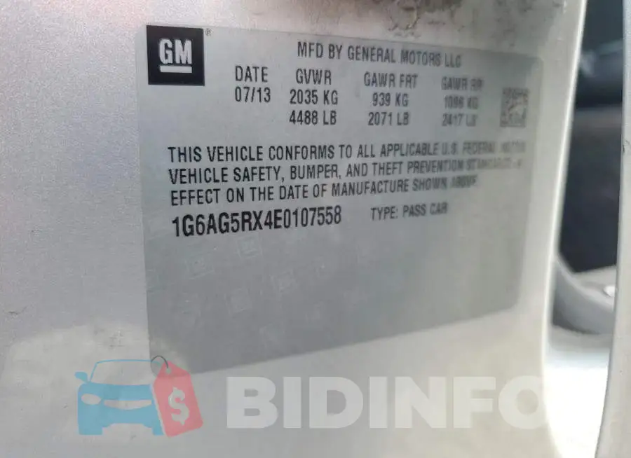 1G6AG5RX4E0107558 Photo# 12