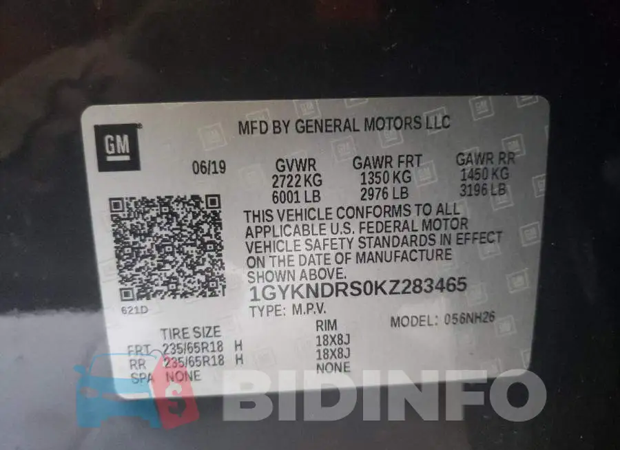 1GYKNDRS0KZ283465 Photo# 12