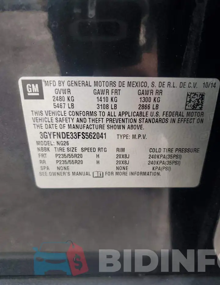 3GYFNDE33FS562041 Photo# 13