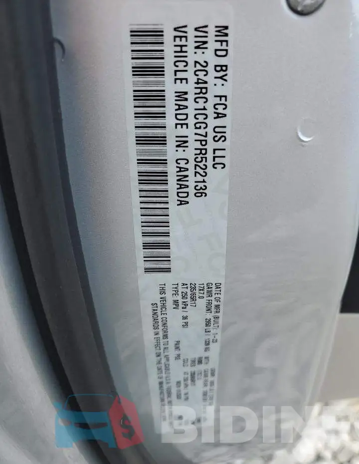 2C4RC1CG7PR522136 Photo# 13