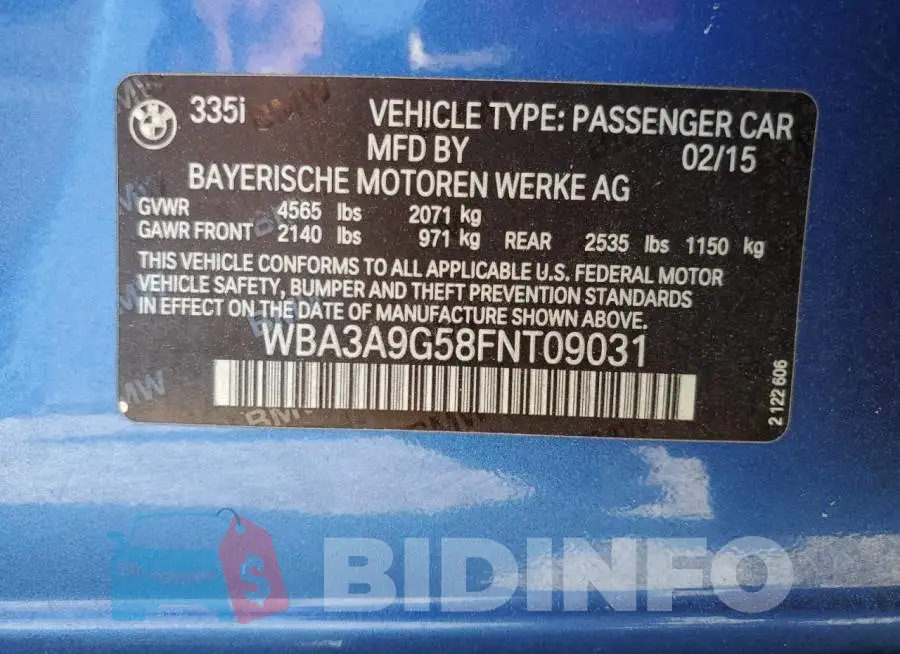 WBA3A9G58FNT09031 Photo# 13