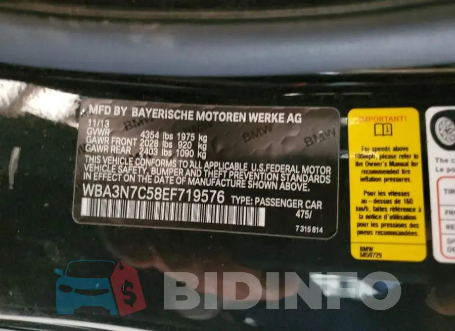 WBA3N7C58EF719576 Photo# 12