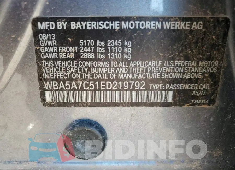 WBA5A7C51ED219792 Photo# 12