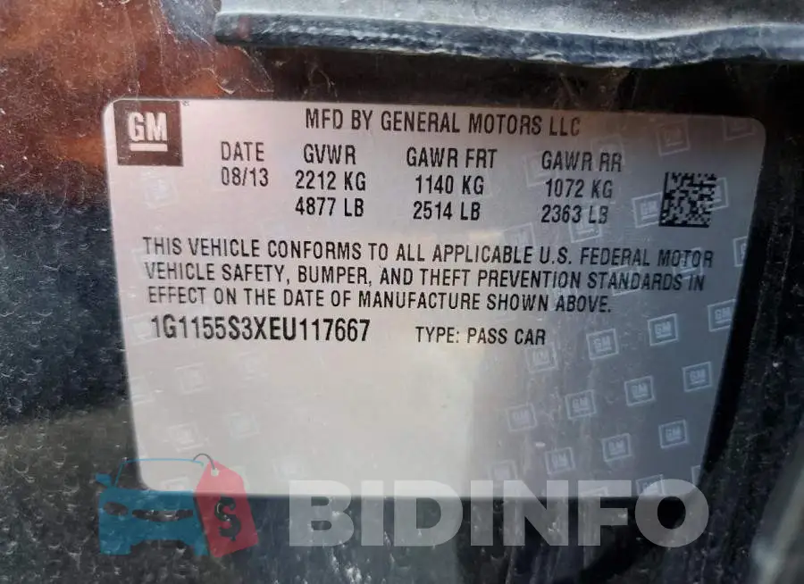 1G1155S3XEU117667 Photo# 13